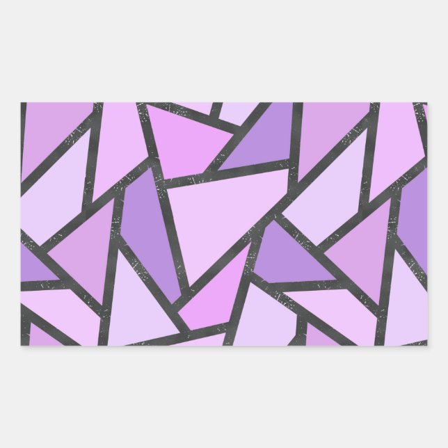 Shades of lilac stained glass pattern sticker (Front)