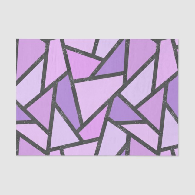 Shades of lilac stained glass pattern tissue paper (Front)