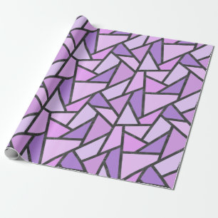 Shades of lilac stained glass pattern wrapping paper