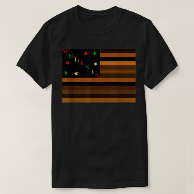 Shades of Melanin Flag Black Pride  T-Shirt (Design Front)
