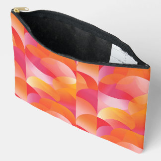 SHADES OF ORANGE AND PINK ABSTRACT CIRCLES ACCESSORY POUCH