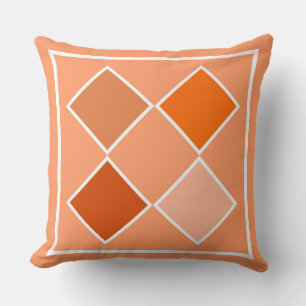 Shades of Orange Argyle Throw Pillow