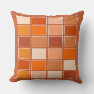Shades of Orange Blocks Throw Pillow