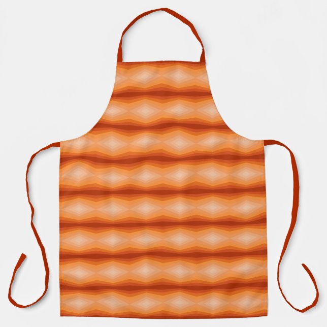 Shades Of Orange Geometric Abstract Art Apron (Front)