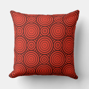 Shades Of Orange Geometric Circular Pattern Throw Pillow