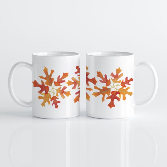 Shades of Orange Oak Leaves Coffee Mug (Creator Uploaded)