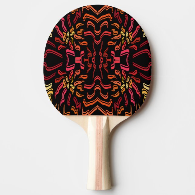 Shades Of Orange Red Yellow Ribbon Art Design Ping Pong Paddle (Front)