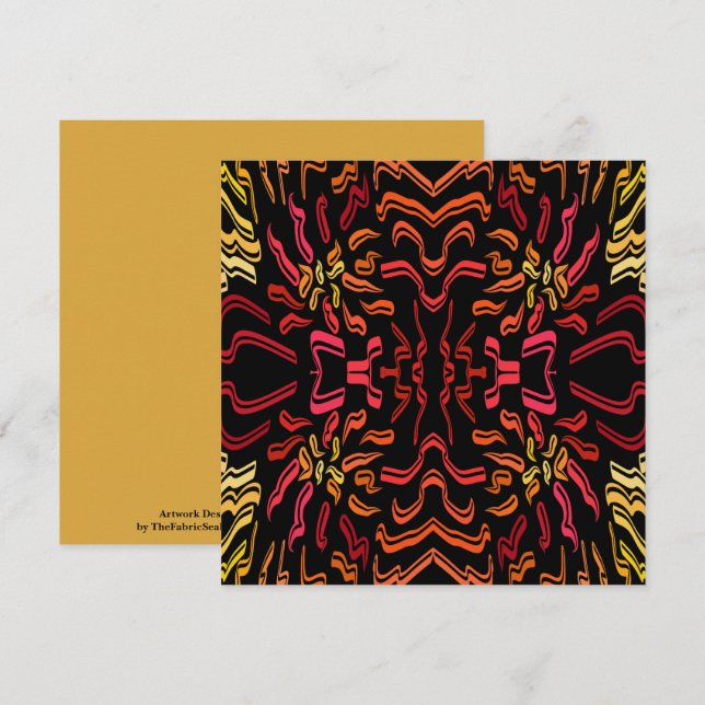 Shades Of Orange Red Yellow Ribbon Design Card (Front/Back)
