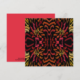 Shades Of Orange Red Yellow Ribbon Design Card