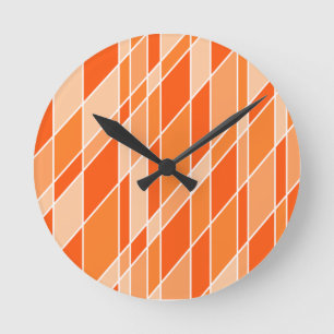 Shades of Orange Round Clock