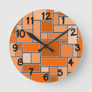 Shades of Orange Round Clock