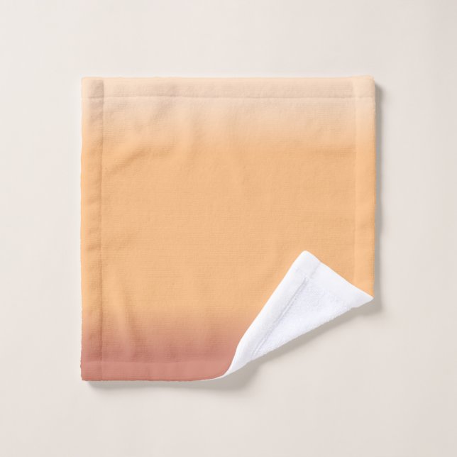 Shades of Peach Gradient Bath Towel Set (Wash Cloth)
