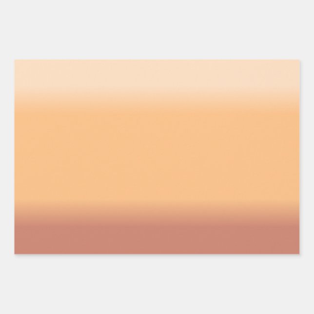 Shades of Peach Gradient Wrapping Paper Sheet (Front)