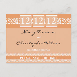 Shades Of Peach Save The Date Postcards