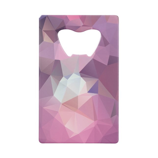 Shades of Pink Abstract Pyramid Art Credit Card Bottle Opener (Front)