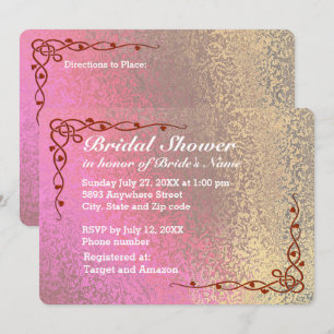 Shades of Pink and Gold Bridal Shower Invitation