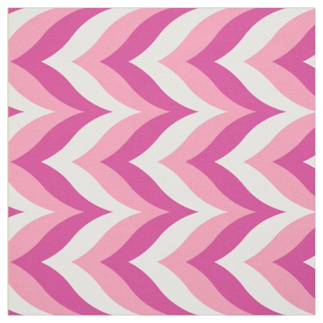 Shades Of Pink And White Zigzag Chevron Pattern Fabric (Swatch)
