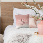 Shades of Pink Calligraphy Monogram Throw Pillow<br><div class="desc">This ombré pink pillow features shades of pink and includes a monogram on the front. The monogram can be customized using the personalization feature. This pillow makes a special gift for her!</div>