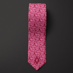Shades of Pink Cubism Roses Tie
