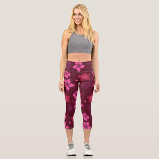 Shades of Pink Hawaiian Print Yoga Leggings