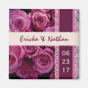 SHADES OF PINK Lace Wedding Rose Bouquet Magnet