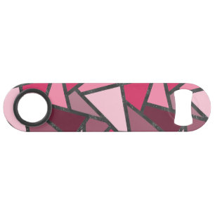 Shades of pink stained glass pattern bar key