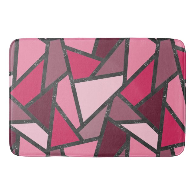 Shades of pink stained glass pattern bath mat (Front)