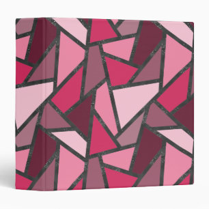 Shades of pink stained glass pattern binder