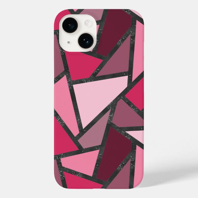 Shades of pink stained glass pattern Case-Mate iPhone case (Back)
