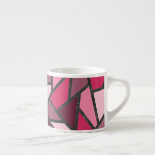 Shades of pink stained glass pattern espresso cup