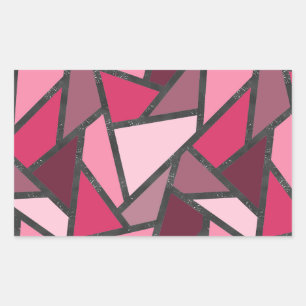 Shades of pink stained glass pattern sticker