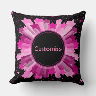 Shades Of Pink Starburst Throw Pillow