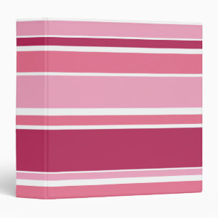 Shades of pink stripes binder
