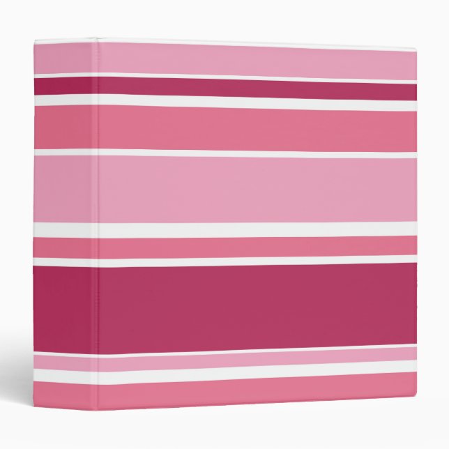 Shades of pink stripes binder (Front/Spine)