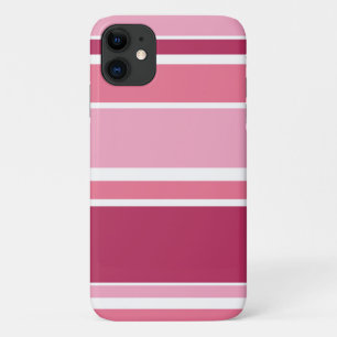 Shades of pink stripes iPhone 11 case