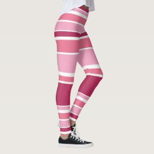 Shades of pink stripes leggings