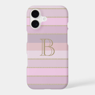 Shades of pink stripes personalized monogram
