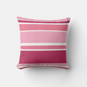 Shades of pink stripes throw pillow
