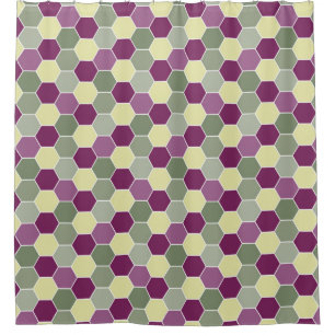 Shades of Purple and Green Honeycomb Pattern