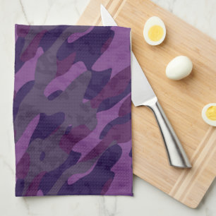 shades of purple camo kitchen towel