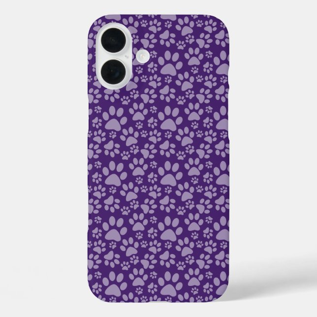 SHADES OF PURPLE DOG PAW PRINTS Case-Mate iPhone CASE (Back)