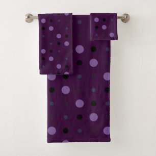 Shades of purple Dots Bath Towel Set