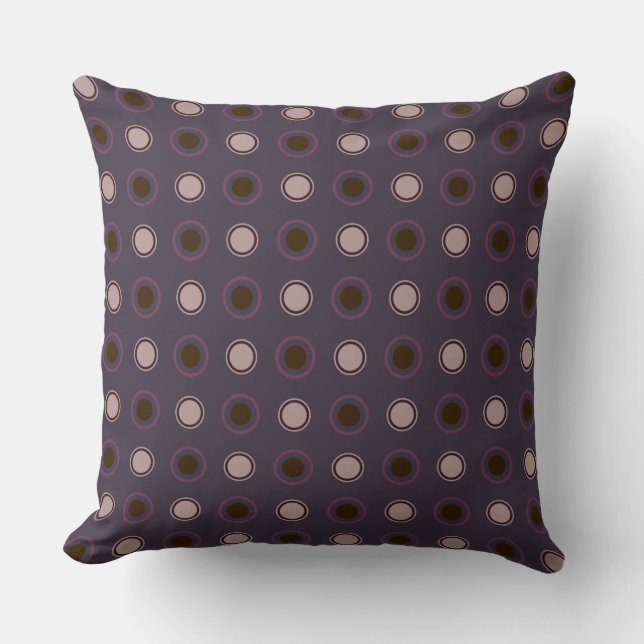 Shades of purple Dots Throw Pillow (Front)