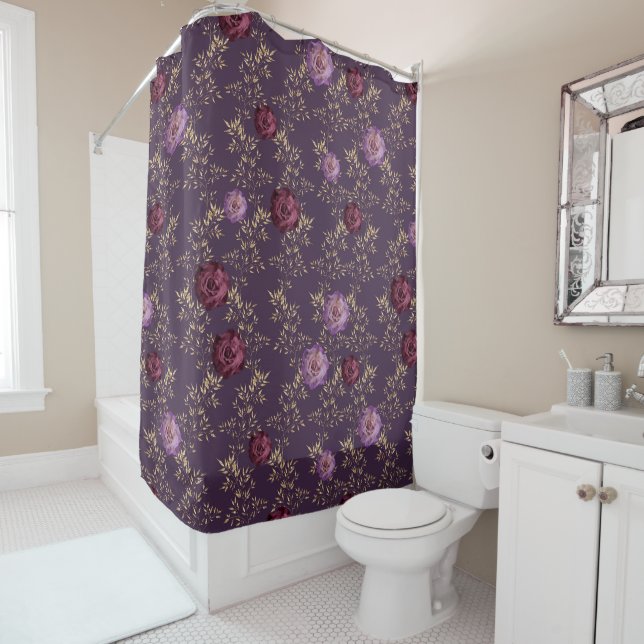 SHADES OF PURPLE FLORAL ROSES & GOLD LEAVES (In Situ)