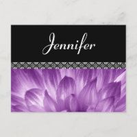 Shades of Purple Flower Save the Date Post Card V2