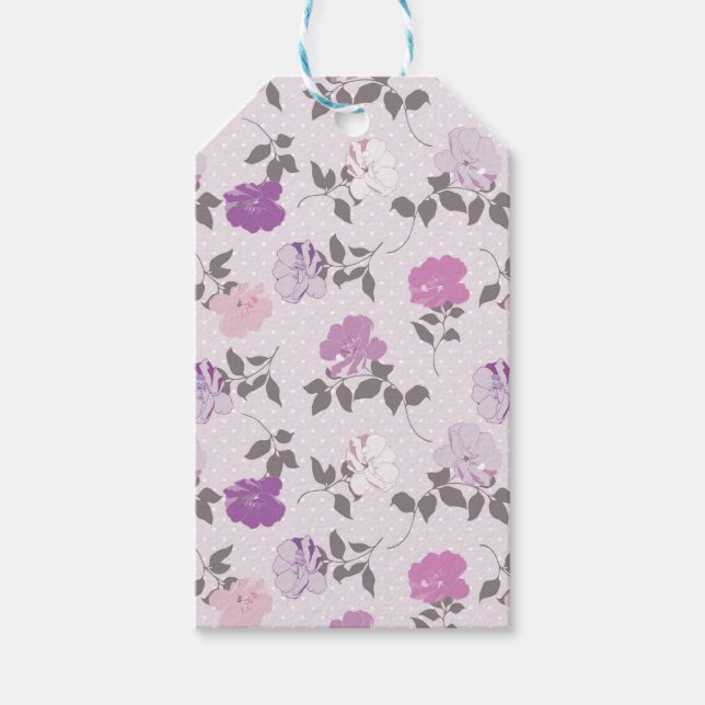 SHADES OF PURPLE FLOWERS GIFT TAGS (Front)