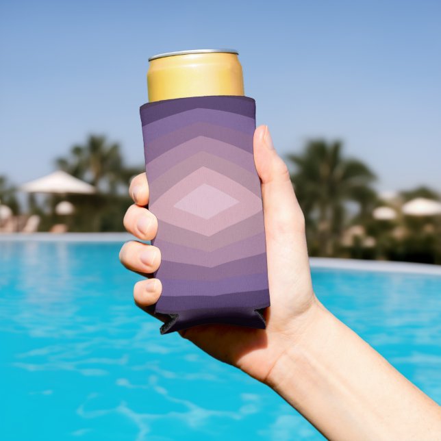 Shades Of Purple Geometric Abstract Art Seltzer Can Cooler (In Situ Pool)