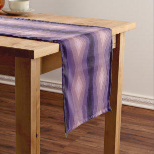 Shades Of Purple Geometric Abstract Art Short Table Runner