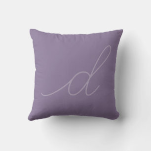 Shades of Purple Lowercase Script Letter Throw Pillow