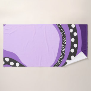 Shades of Purple Modern Abstract Art Bath Towel Set